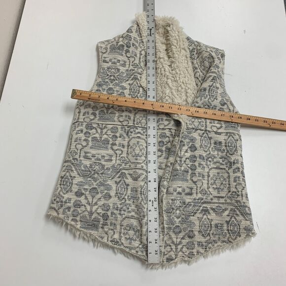 Dylan Sherpa Vest Jacket Womens M Medium Anthropologie Faux Fur Crossover Snap - Picture 9 of 15